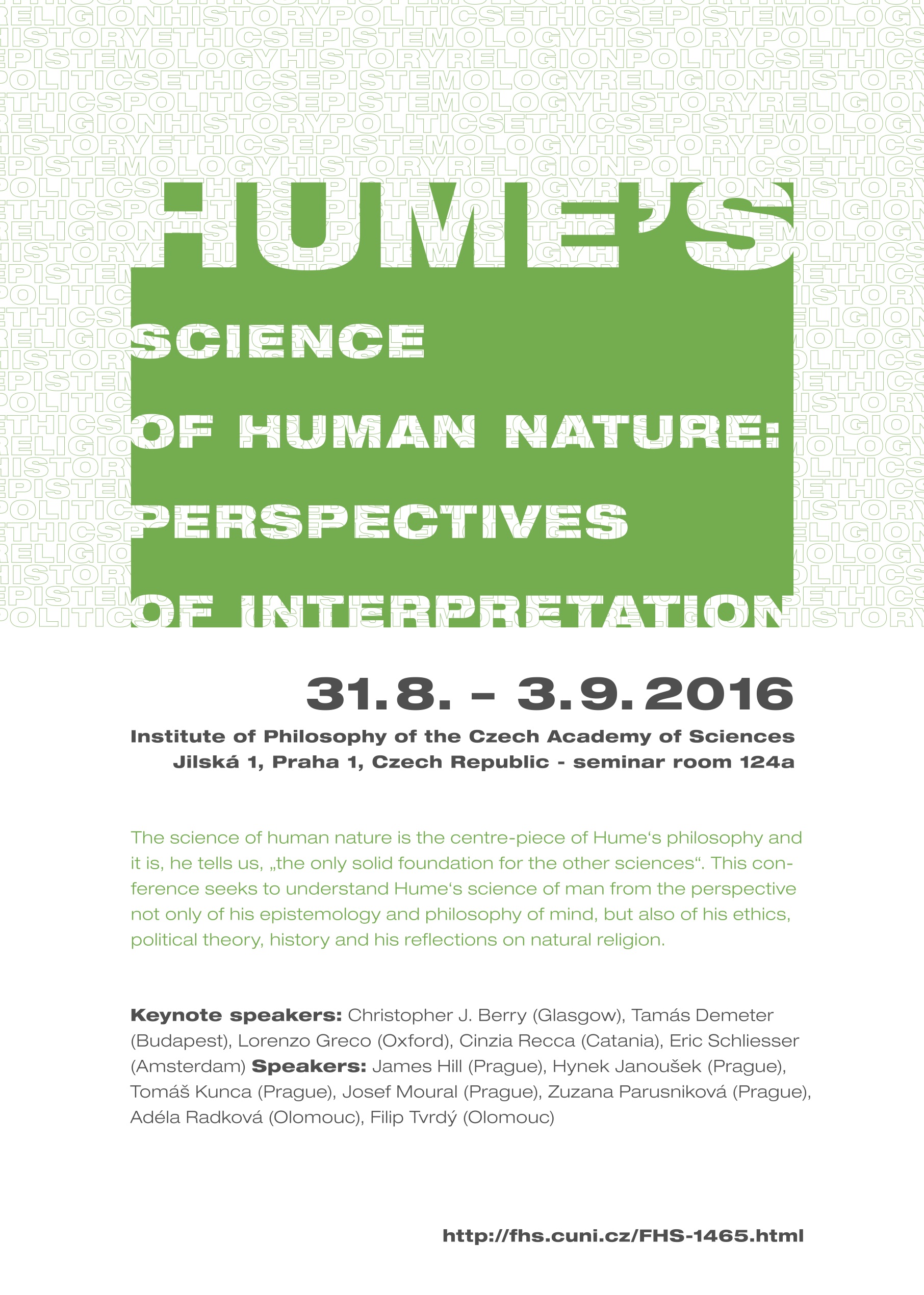 Poster Hume in Prague 2016