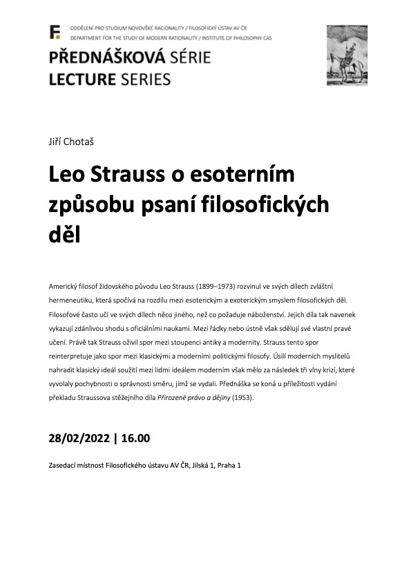 Chotaš - lecture on Leo Strauss